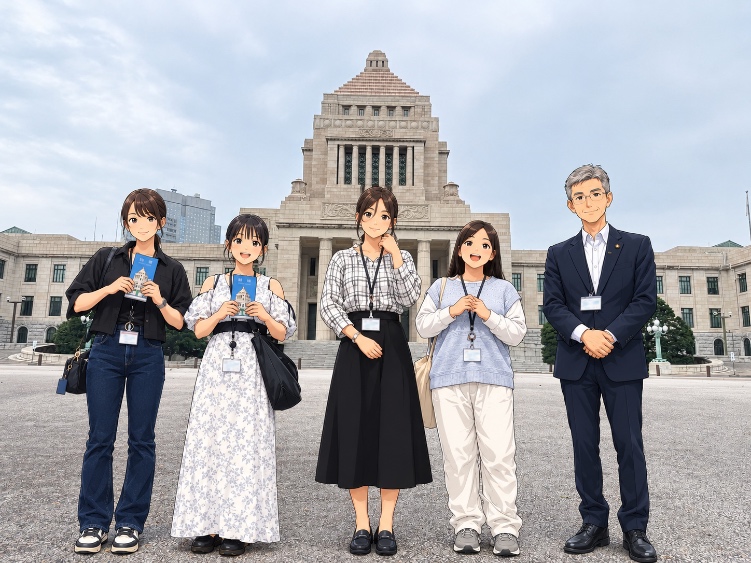 国会議事堂前での集合写真